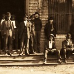 Group gathered in front of a building