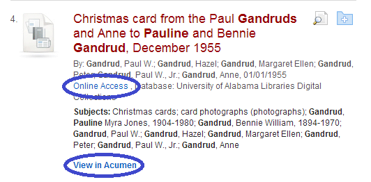 Partial screenshot showing access point from Scout record to Acumen