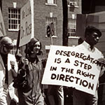 Protesters marching