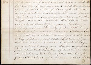 Handwritten will of Samuel Townsend, 1856