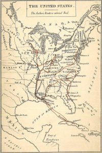 Map from James Stirling's Letters From the Slave States. 1857.