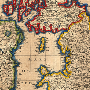 Irish Sea and portions of Ireland and Britain